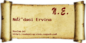 Nádasi Ervina névjegykártya